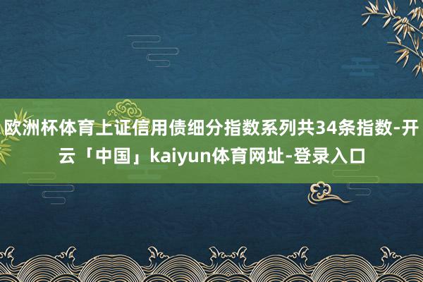 欧洲杯体育上证信用债细分指数系列共34条指数-开云「中国」kaiyun体育网址-登录入口