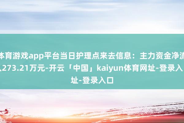 体育游戏app平台当日护理点来去信息：主力资金净流入273.21万元-开云「中国」kaiyun体育网址-登录入口