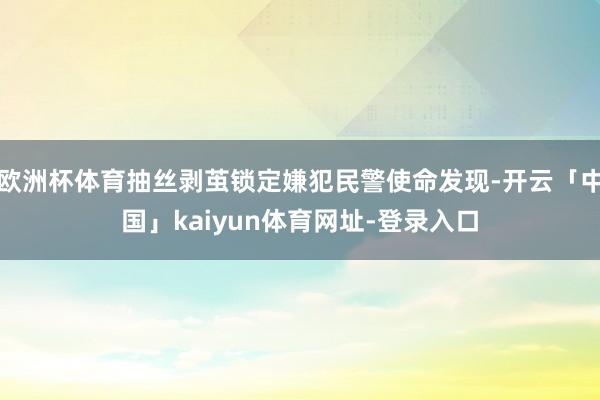 欧洲杯体育抽丝剥茧锁定嫌犯民警使命发现-开云「中国」kaiyun体育网址-登录入口