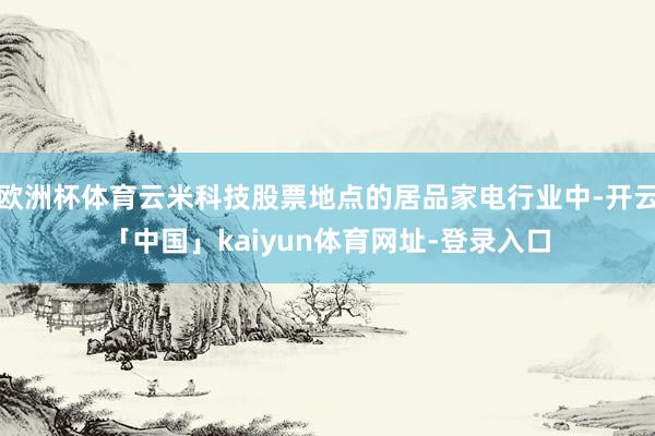 欧洲杯体育云米科技股票地点的居品家电行业中-开云「中国」kaiyun体育网址-登录入口