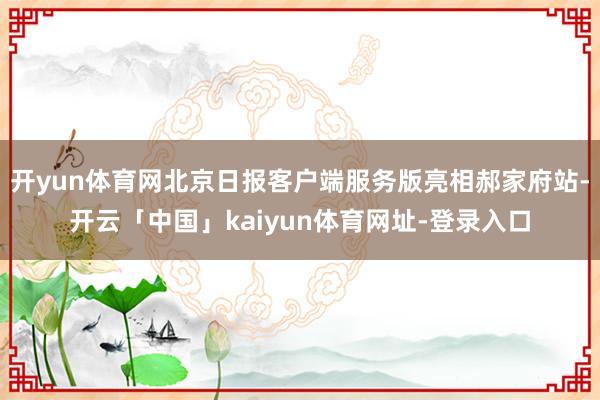 开yun体育网北京日报客户端服务版亮相郝家府站-开云「中国」kaiyun体育网址-登录入口