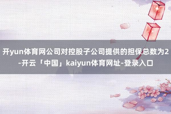 开yun体育网公司对控股子公司提供的担保总数为2-开云「中国」kaiyun体育网址-登录入口